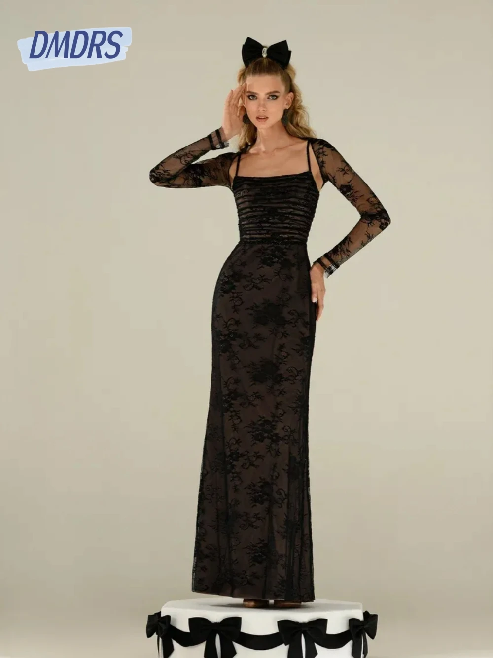 DMDRS Sexy Lace Evening Dress Modern Women Black Long Sleeves Charming Customized Party Birthday Wear Stylish Straight Prom Gown
DMDRS Sexy Lace Evening Dress Modern Women Black Long Sleeves Charming Customized Party Birthday Wear Stylish Straight Prom Gown