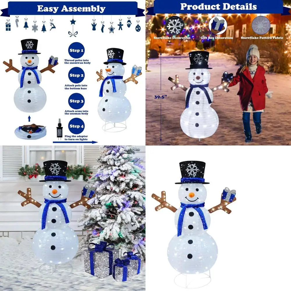 Складной снеговик с предварительной подсветкой и 100 лампами, синим шарфом и подсветкой, подарок на Рождество на открытом воздухе
Складной снеговик с предварительной подсветкой и 100 лампами, синим шарфом и подсветкой, подарок на Рождество на открытом воздухе
