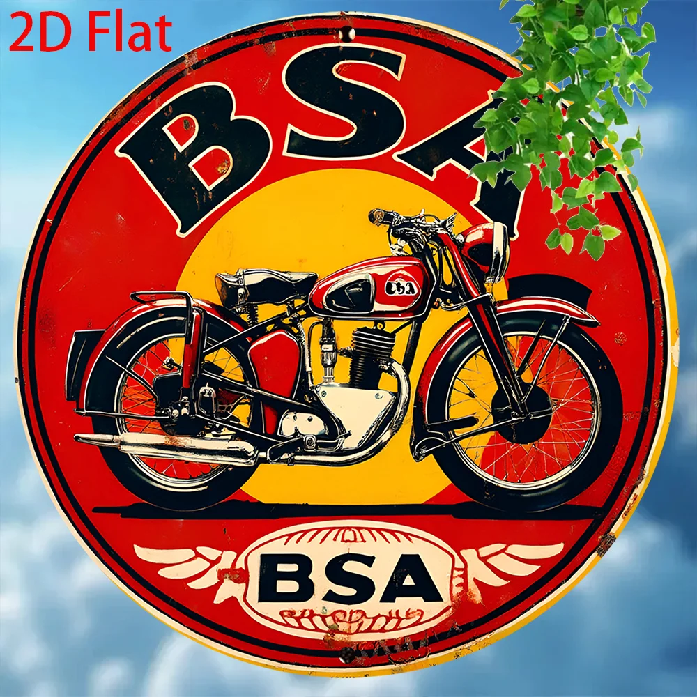 2D Flat - 1pc Retro BSA Motorcycle Aluminum Sign, 20x20cmcm Round Wall Hanging Decorative Plaque, Vintage Style Multipurpose
2D Flat - 1pc Retro BSA Motorcycle Aluminum Sign, 20x20cmcm Round Wall Hanging Decorative Plaque, Vintage Style Multipurpose