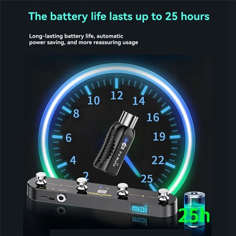 Для электрогитары, совместимая беспроводная педаль управления MIDI, переключение звукового режима, четырехступенчатая педаль для умной гитары с гвоздями
Для электрогитары, совместимая беспроводная педаль управления MIDI, переключение звукового режима, четырехступенчатая педаль для умной гитары с гвоздями