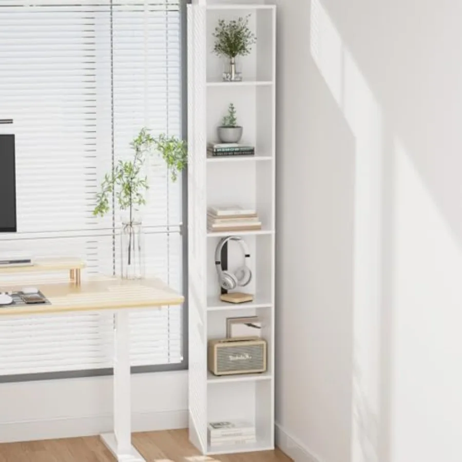 Tall Narrow Bookshelf 6-Tier Bookcase70.5" Skinny Thin Corner Shelf Slim Storage Cabinet Wood DVD CD Media Cube Organizer Tower
Tall Narrow Bookshelf 6-Tier Bookcase70.5" Skinny Thin Corner Shelf Slim Storage Cabinet Wood DVD CD Media Cube Organizer Tower