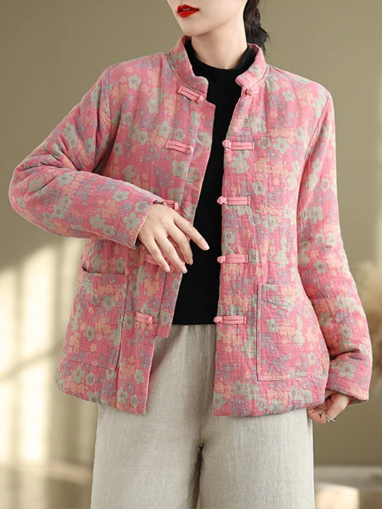 Новое китайское льняное хлопковое пальто ручной работы, женское зимнее теплое хлопковое пальто с художественным принтом, длинный воротник-стойка
Новое китайское льняное хлопковое пальто ручной работы, женское зимнее теплое хлопковое пальто с художественным принтом, длинный воротник-стойка