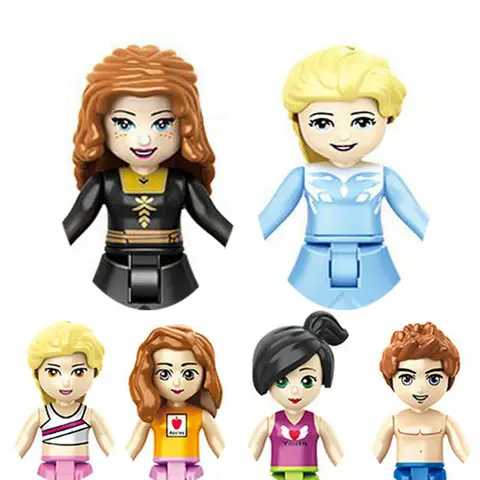 Meer stijl!!! Meisje Prinses Sprookje Ariel Belle Elsa Anna Olivia Rapunzel Model Bouwstenen Enlighten Speelgoed Voor Kinderen