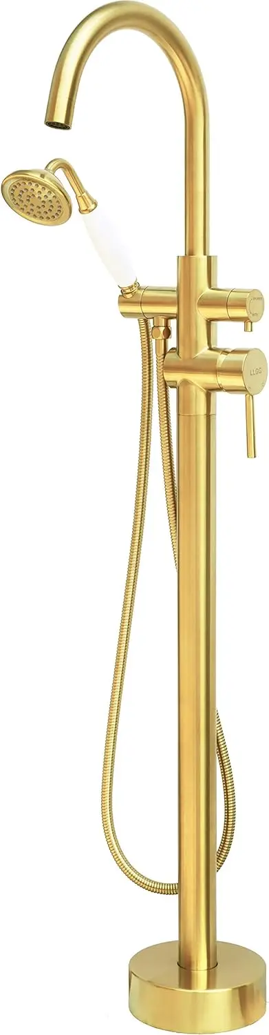 Floor Mount Bathtub Faucet Brushed Gold High Flow 11.9 GPM with Handheld Shower
Floor Mount Bathtub Faucet Brushed Gold High Flow 11.9 GPM with Handheld Shower