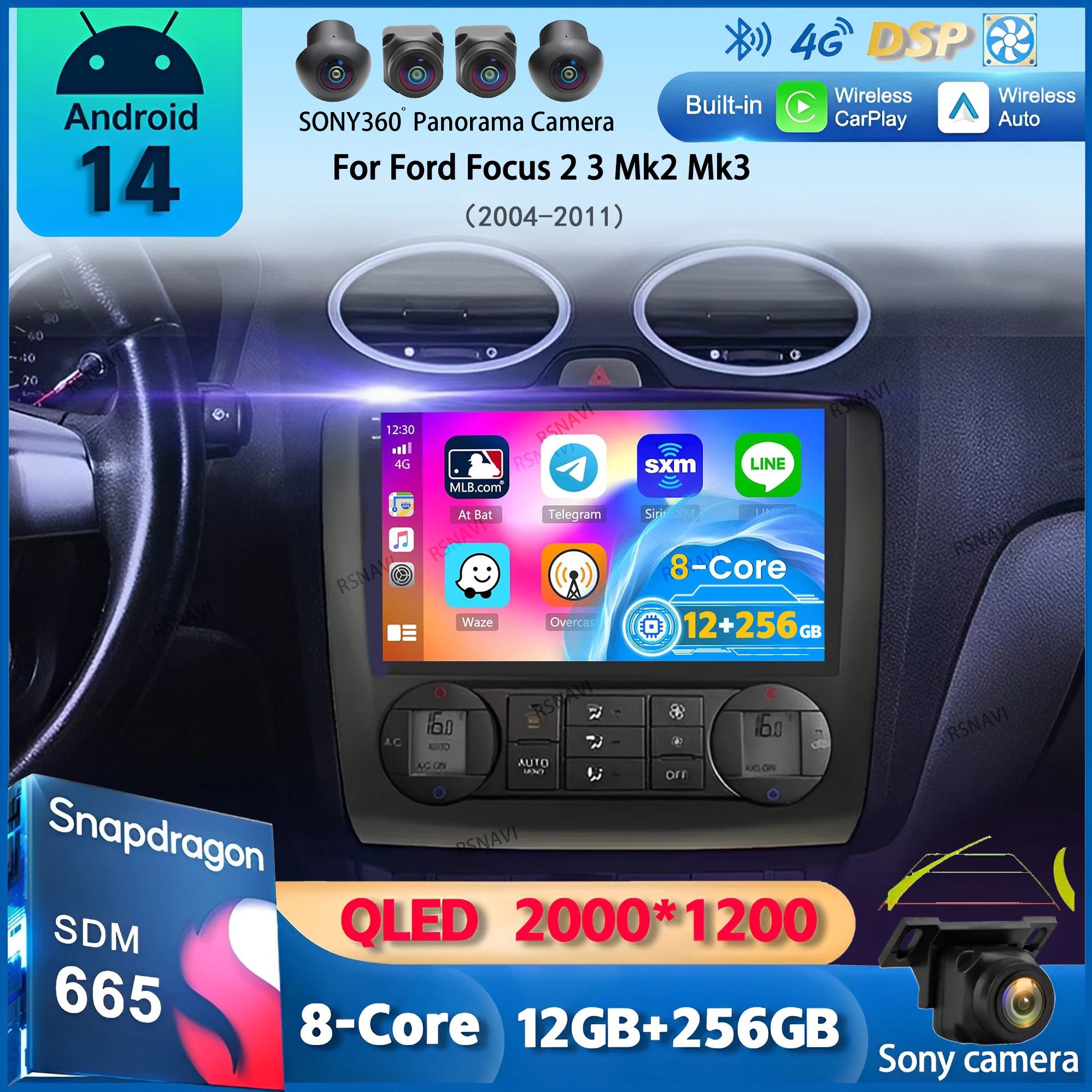 Android 14 Carplay Auto WiFi+4G For Ford Focus 2 3 Mk2 Mk3 2004-2011 MT/ATCar Radio Multimedia GPS Navigation 2 din Stereo Audio
Android 14 Carplay Auto WiFi+4G For Ford Focus 2 3 Mk2 Mk3 2004-2011 MT/ATCar Radio Multimedia GPS Navigation 2 din Stereo Audio