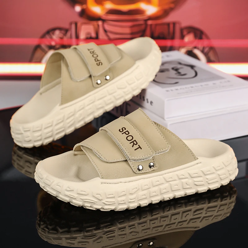 Trendy Khaki Men's Sports Slippers Man Designer Sandals Non-slip Platform Slides For Man Summer Casual Slippers pantuflas hombre
Trendy Khaki Men's Sports Slippers Man Designer Sandals Non-slip Platform Slides For Man Summer Casual Slippers pantuflas hombre