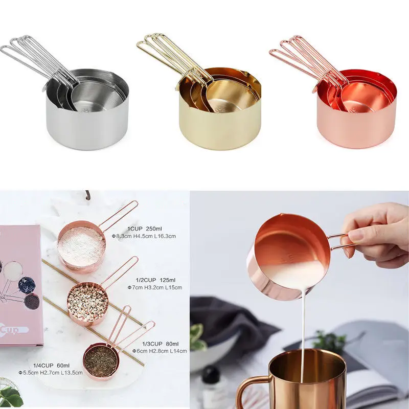 4Pcs Stainless Steel Measuring Cups Set Luxury Copper Plated Kitchen Measuring Tools For Baking Coffee Tea Measuring Tools
4Pcs Stainless Steel Measuring Cups Set Luxury Copper Plated Kitchen Measuring Tools For Baking Coffee Tea Measuring Tools