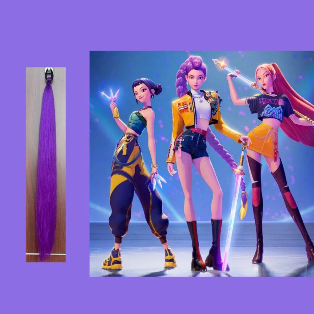 2025 New Hot K-pop Demon Hunters Synthetic Colorful Hair Rumi Mira Zoey Long Straight Ponytail Cosplay Hair Party Accessories
2025 New Hot K-pop Demon Hunters Synthetic Colorful Hair Rumi Mira Zoey Long Straight Ponytail Cosplay Hair Party Accessories