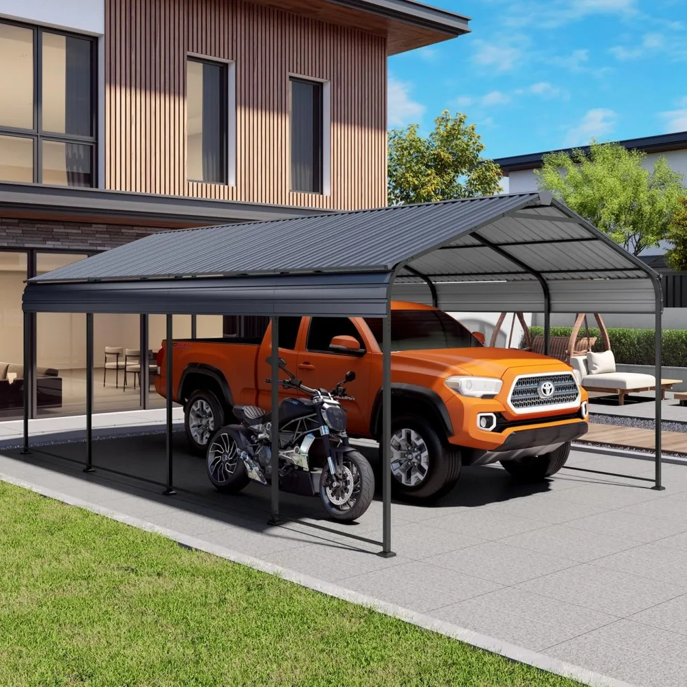 12x20x8.7 Ft Carport, Galvanized Steel Roof, Heavy-duty Metal Carport Canopy with Drainage
12x20x8.7 Ft Carport, Galvanized Steel Roof, Heavy-duty Metal Carport Canopy with Drainage