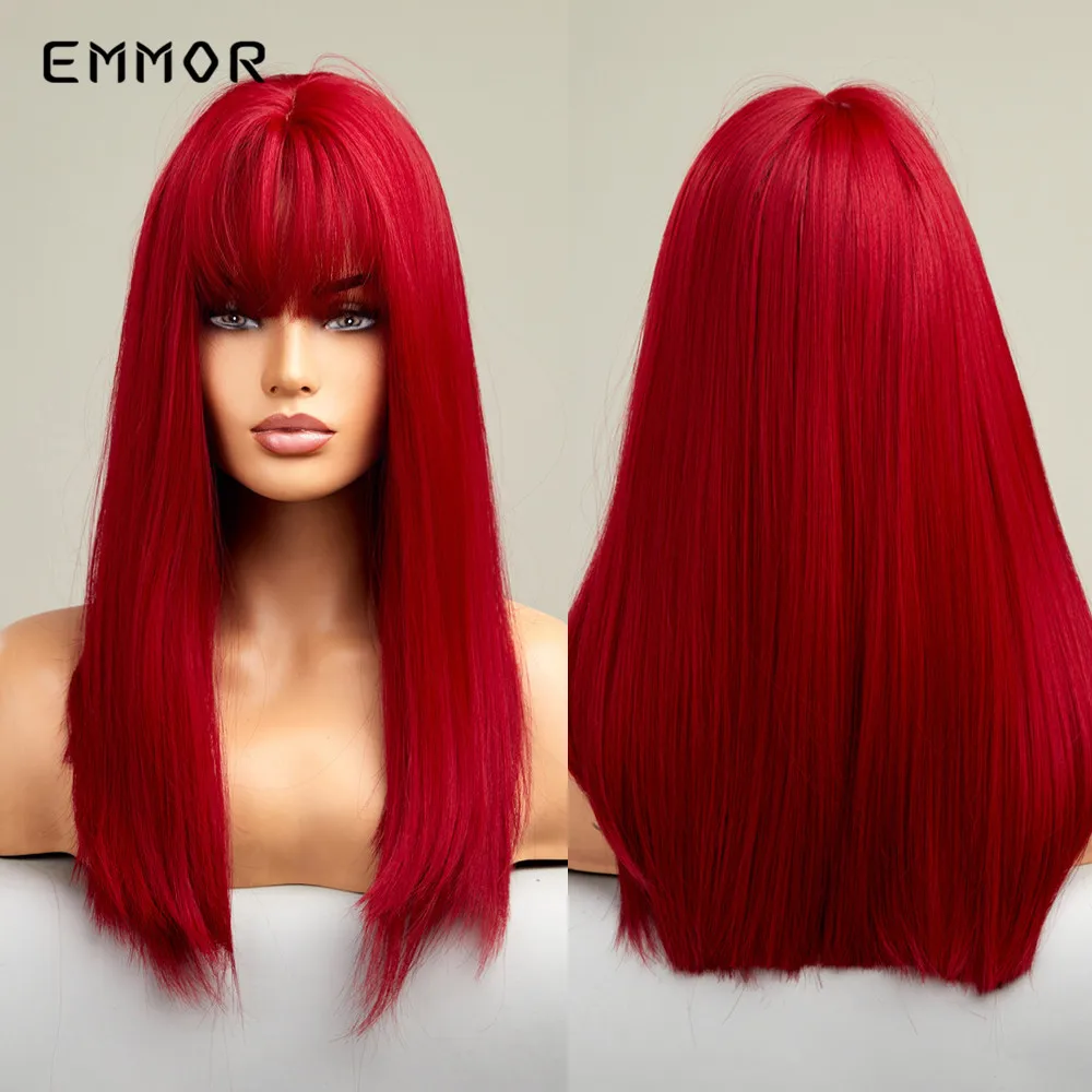 Emmor Synthetic Red Straight Wig With Bangs Lolita Bobo Hair Wigs Cosplay Natural Heat Resistant Wigs for Women Daily Wigs
Emmor Synthetic Red Straight Wig With Bangs Lolita Bobo Hair Wigs Cosplay Natural Heat Resistant Wigs for Women Daily Wigs