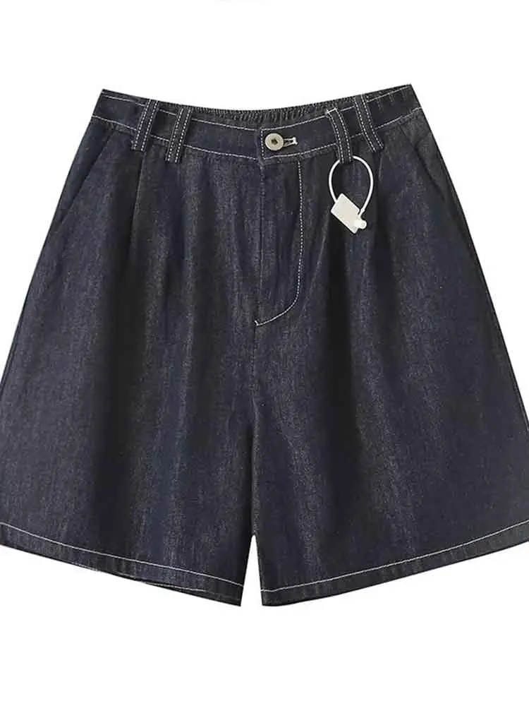 European style new women's fashion versatile temperament simple solid color elastic waist denim shorts
European style new women's fashion versatile temperament simple solid color elastic waist denim shorts