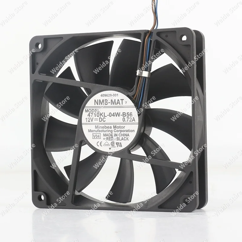 NMB 12CM 12V 0.72A 4710KL-04W-B56 Four-wire PWM Temperature Control Cooling Fan 12025 120X120X25MM
NMB 12CM 12V 0.72A 4710KL-04W-B56 Four-wire PWM Temperature Control Cooling Fan 12025 120X120X25MM