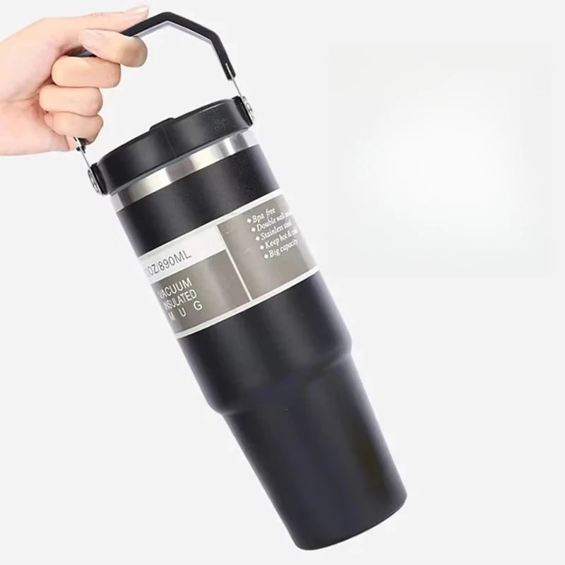 30oz Portable Car Cup Stainless Steel Thermos Cup with Straw Travel Sports Water Bottle With Handle Cover Coffee Vacuum Flask
30oz Portable Car Cup Stainless Steel Thermos Cup with Straw Travel Sports Water Bottle With Handle Cover Coffee Vacuum Flask