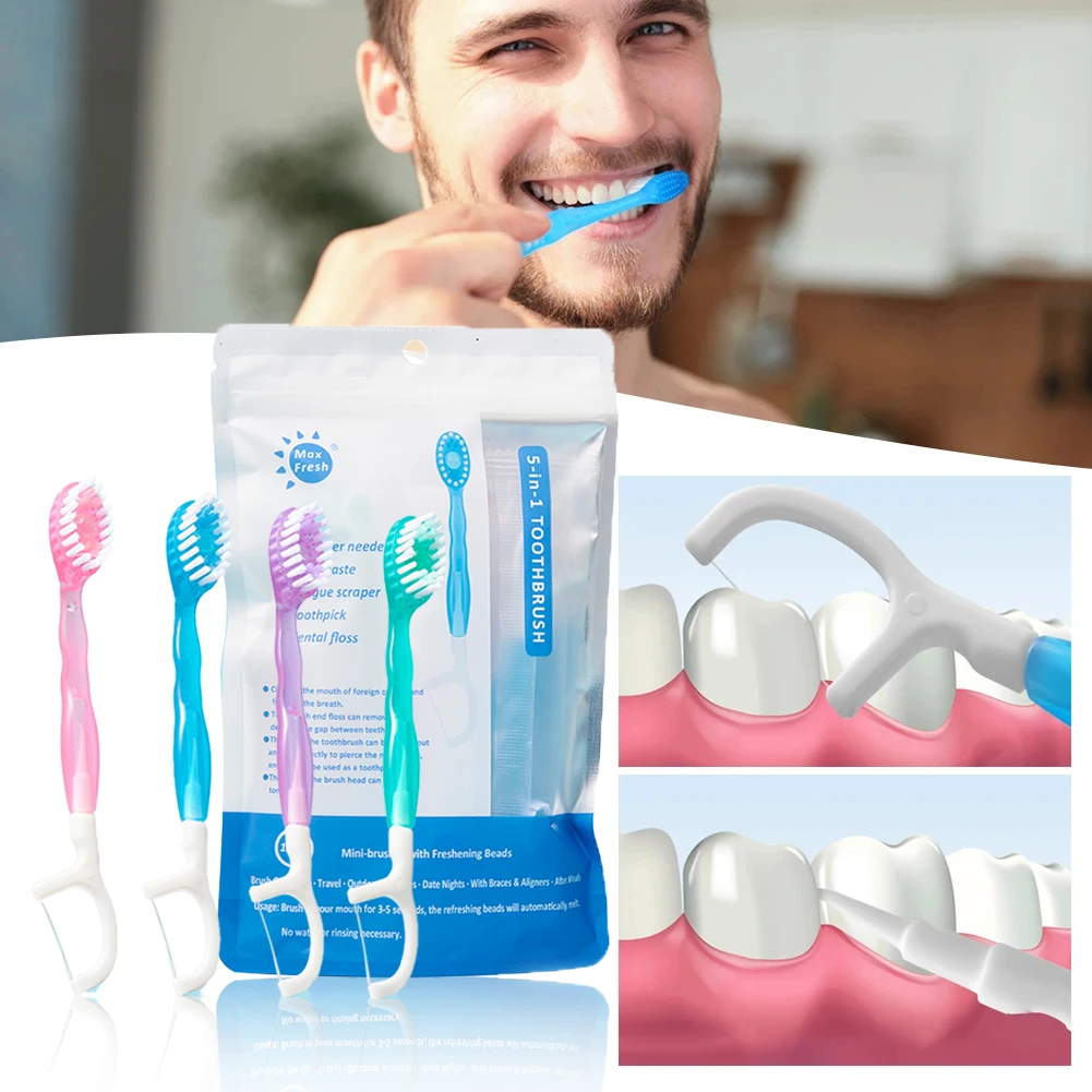 Портативный набор зубных щеток для путешествий 5 в 1, одноразовый в индивидуальной упаковке со скребком для языка, набор ниток для взрослых и детей
Портативный набор зубных щеток для путешествий 5 в 1, одноразовый в индивидуальной упаковке со скребком для языка, набор ниток для взрослых и детей