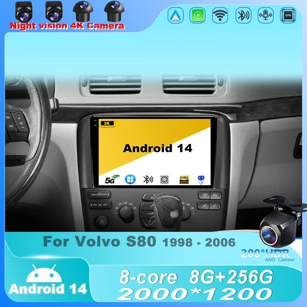 Car Radio For Volvo S80 1998 - 2006 Android 14 Multimedia Player Stereo Navigation GPS HDR Screen Wireless Carplay 4G Head Unit
Car Radio For Volvo S80 1998 - 2006 Android 14 Multimedia Player Stereo Navigation GPS HDR Screen Wireless Carplay 4G Head Unit