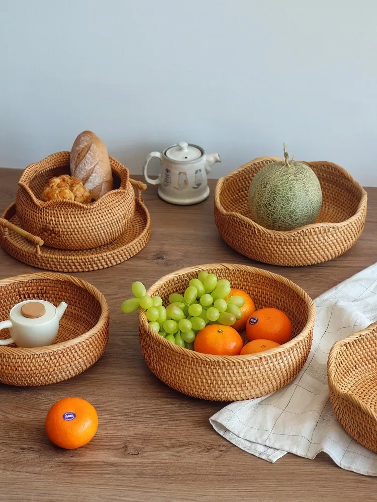 Rattan Fruit Basket Steamed Bun Basket Household Bamboo Woven Living Room Coffee Table Snack Box Handmade Woven Fruit Plate
Rattan Fruit Basket Steamed Bun Basket Household Bamboo Woven Living Room Coffee Table Snack Box Handmade Woven Fruit Plate