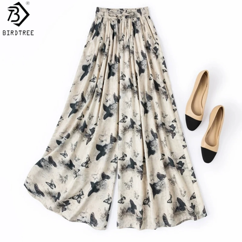Birdtree, 65% Silk 35% Cotton Skirt Pants, Women Spun Silk Wide Leg Butterfly Trousers, Elastic Waist, 2026 Summer New P65332JF
Birdtree, 65% Silk 35% Cotton Skirt Pants, Women Spun Silk Wide Leg Butterfly Trousers, Elastic Waist, 2026 Summer New P65332JF