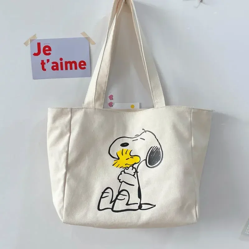 Snoopy student zipper tote bag cartoon cute Girls shoulder bag canvas storage bag shopping
Snoopy student zipper tote bag cartoon cute Girls shoulder bag canvas storage bag shopping