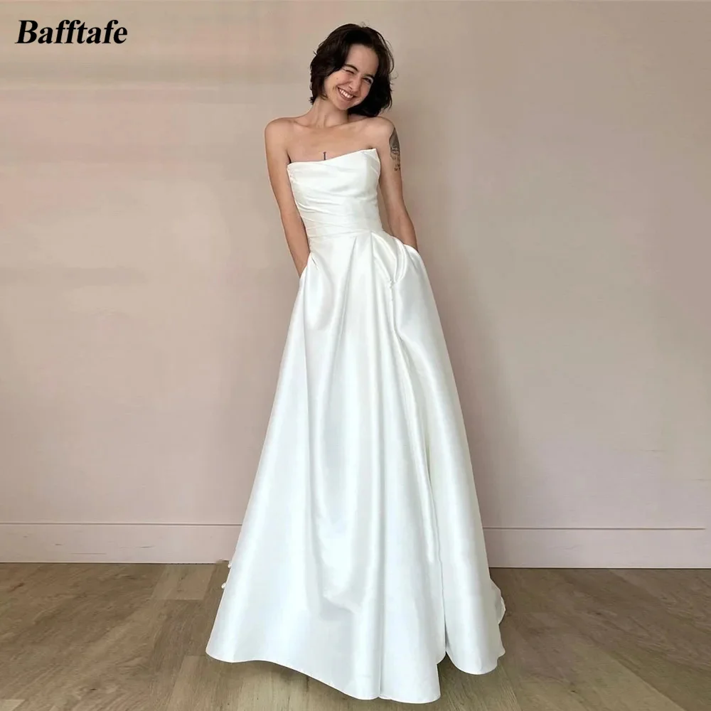 Bafftafe A Line Soft Satin Bride Wedding Dresses Strapless Customized Wedding Photography Dress Corset Back Long Bridal Gowns
Bafftafe A Line Soft Satin Bride Wedding Dresses Strapless Customized Wedding Photography Dress Corset Back Long Bridal Gowns