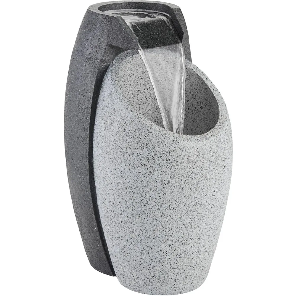 Waterfall Modern Outdoor Floor Water Fountain with LED Light Plug-in Gray Black Faux Stone 25" for Yard Garden Patio Backyard De
Waterfall Modern Outdoor Floor Water Fountain with LED Light Plug-in Gray Black Faux Stone 25" for Yard Garden Patio Backyard De