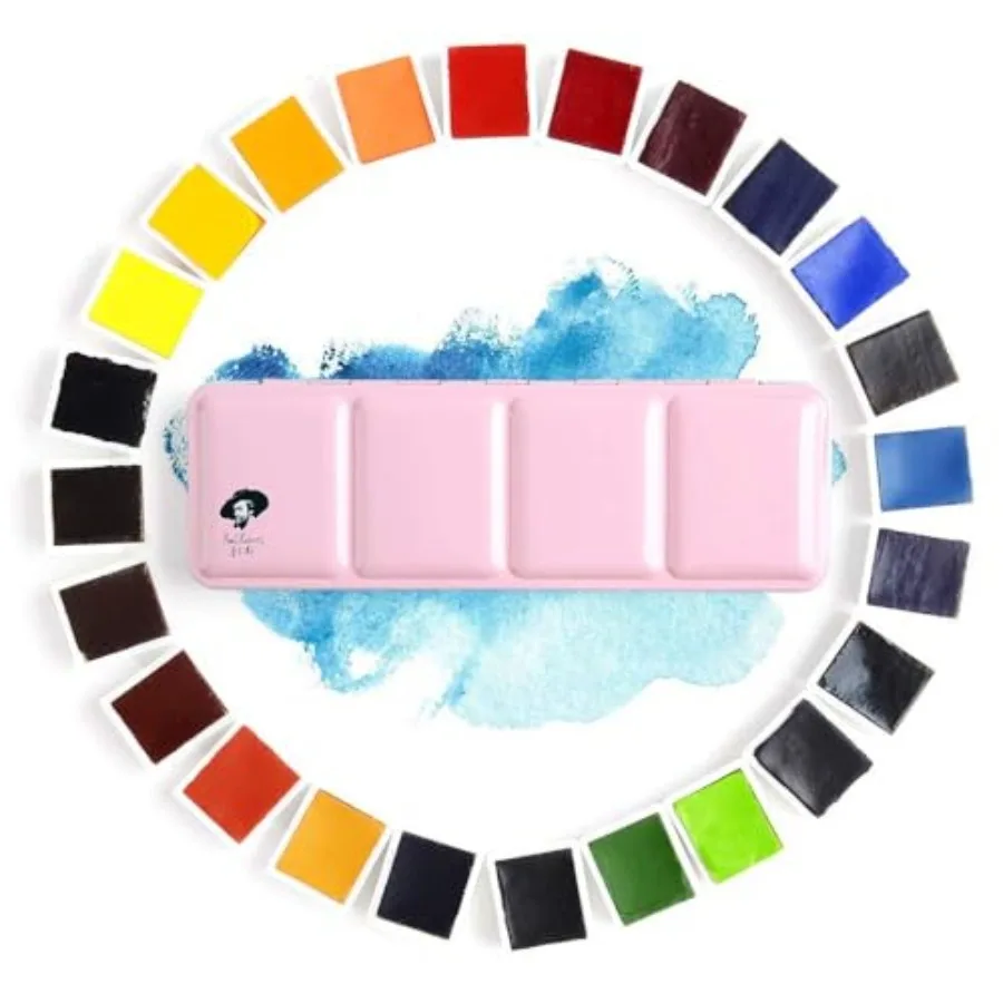 Watercolor Paint Set Artist Grade, 24 Vivid Colors with Portable Metal Box for Artists, Beginners, Hobbyists, Students
Watercolor Paint Set Artist Grade, 24 Vivid Colors with Portable Metal Box for Artists, Beginners, Hobbyists, Students