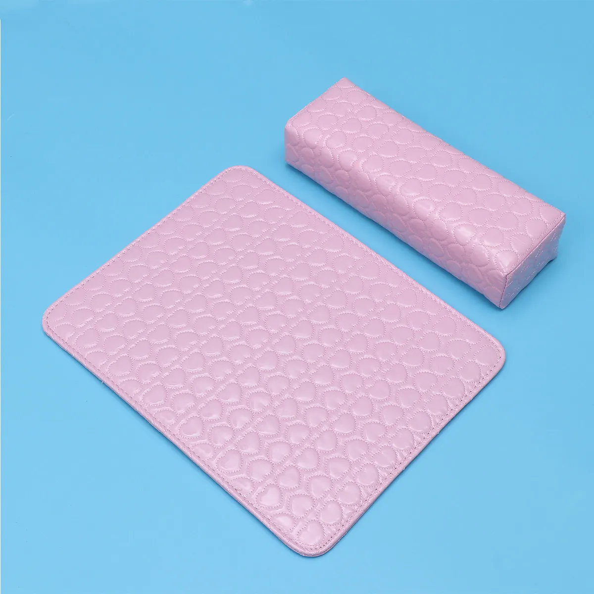 Набор подушек для маникюра Square Nail Salon: розовый узор с сердечками, подушка-подлокотник из ПУ для рук, подушка для нейл-арта, защищает стол
Набор подушек для маникюра Square Nail Salon: розовый узор с сердечками, подушка-подлокотник из ПУ для рук, подушка для нейл-арта, защищает стол