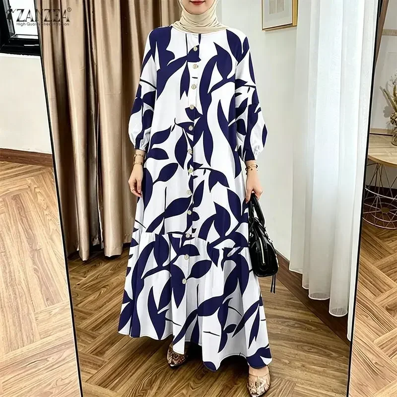 ZANZEA Fashion Muslim Abaya Dress Hijab Robe Women Bohemain Printed Maxi Dresses Long Lantern Sleeve Kaftan Buttons Up Vestidos
ZANZEA Fashion Muslim Abaya Dress Hijab Robe Women Bohemain Printed Maxi Dresses Long Lantern Sleeve Kaftan Buttons Up Vestidos
