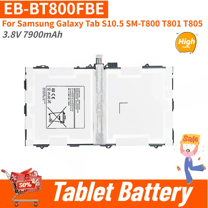 Brand New 3.8V 7900mAh High Quality Tablet Battery EB-BT800FBE For Samsung Galaxy Tab S10.5 SM-T800 T801 T805
Brand New 3.8V 7900mAh High Quality Tablet Battery EB-BT800FBE For Samsung Galaxy Tab S10.5 SM-T800 T801 T805