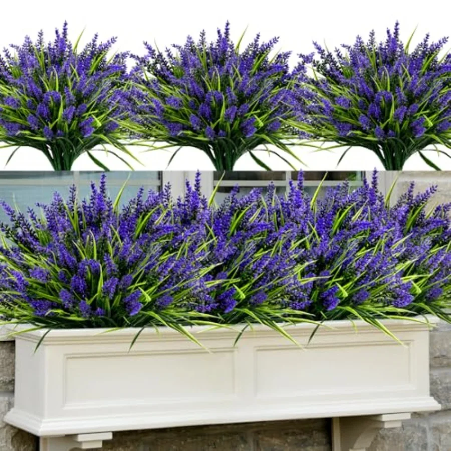 Artificial Plants Flowers Outdoor 48 Bundles UV Resistant Faux Lavender Flowers with Monkey Grass for Garden Porch Window Patio
Artificial Plants Flowers Outdoor 48 Bundles UV Resistant Faux Lavender Flowers with Monkey Grass for Garden Porch Window Patio