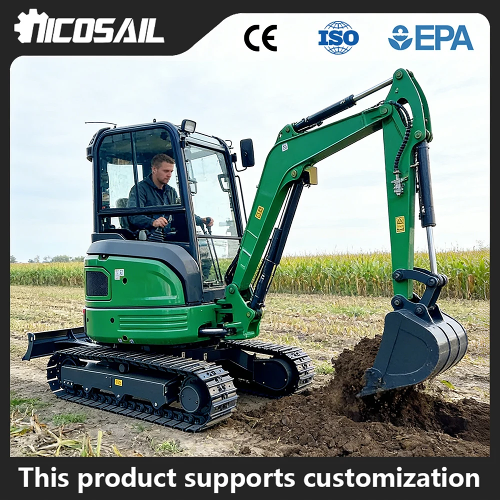 3-ton compact excavator Kubota engine with a rated power of 18.2kW is used for material handling loading, and grabbing
3-ton compact excavator Kubota engine with a rated power of 18.2kW is used for material handling loading, and grabbing