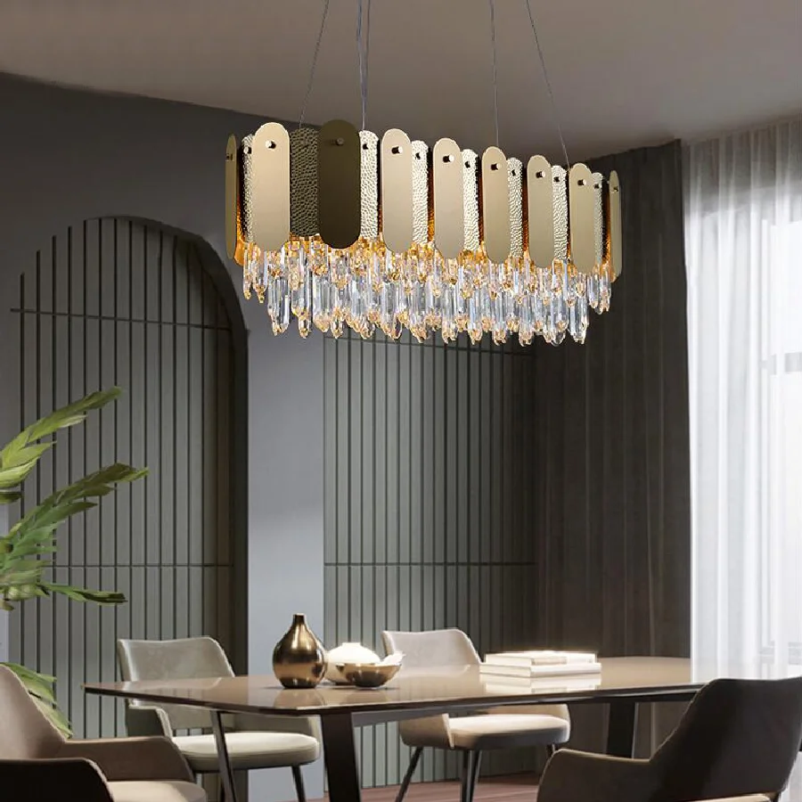 Luster crystal chandelier stainless steel LED rectangular living room lamp luxury crystal decorative lamps
Luster crystal chandelier stainless steel LED rectangular living room lamp luxury crystal decorative lamps