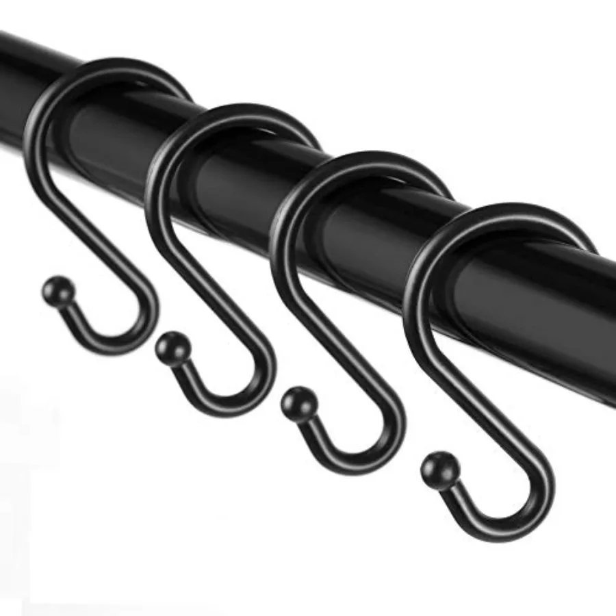 Metal Shower Curtain Hooks Set of 12 Rings Rust Resistant S Shaped Hooks Hangers for Kitchen Utensils, Clothing, Towels, etc
Metal Shower Curtain Hooks Set of 12 Rings Rust Resistant S Shaped Hooks Hangers for Kitchen Utensils, Clothing, Towels, etc