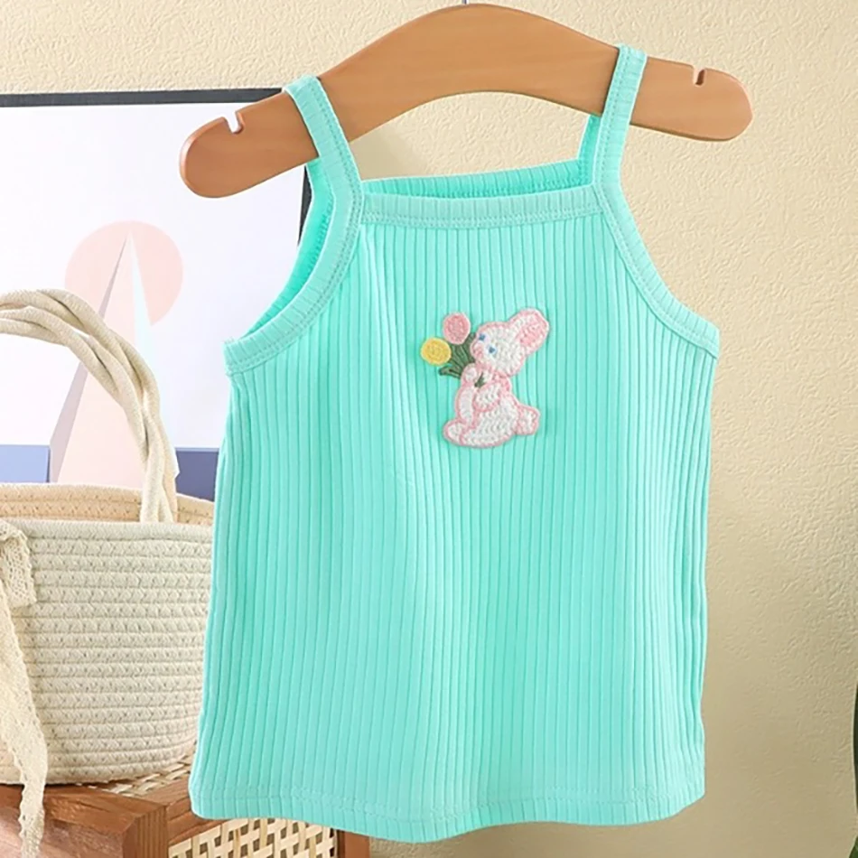 Girls Candy Color Sleeveless Camisole Kids Summer Clothes 2025 Baby Girl Elastic Tank Top Cartoon Embroidered Knitted Strap Tops
Girls Candy Color Sleeveless Camisole Kids Summer Clothes 2025 Baby Girl Elastic Tank Top Cartoon Embroidered Knitted Strap Tops