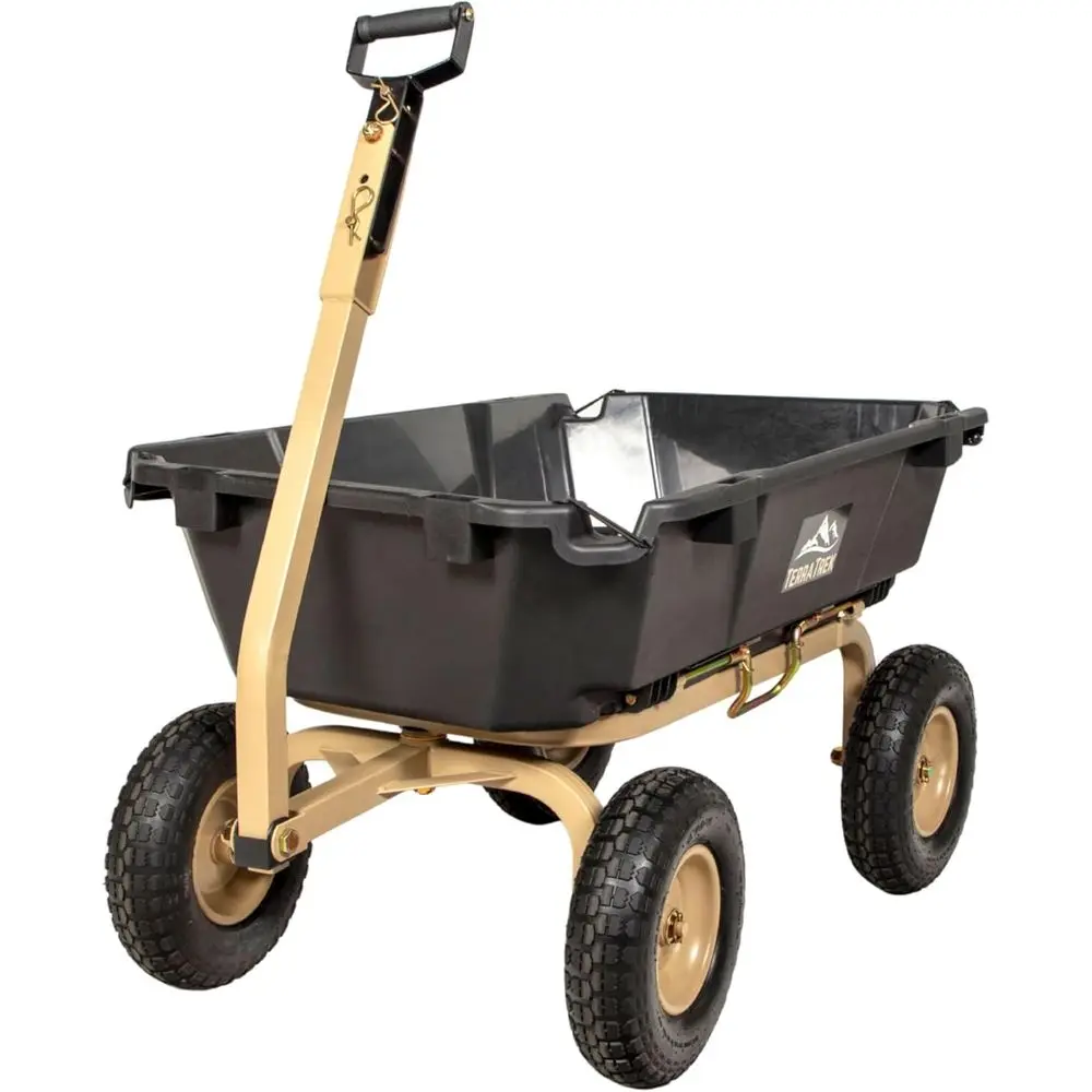 Heavy-Duty Garden Cart on Wheels – 7 Cu. t. Patented Dual Side Poly Dump Cart, 1200 lb. acity, All-Terrain Utility Wagon with No
Heavy-Duty Garden Cart on Wheels – 7 Cu. t. Patented Dual Side Poly Dump Cart, 1200 lb. acity, All-Terrain Utility Wagon with No