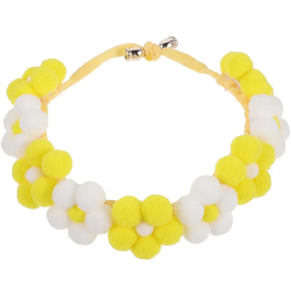Pet Collar Yellow White XS Size Adjustable Dog Cat Collar Handmade Knitted Neck Decor Photo Prop Stylish Comfortable Accessories
Pet Collar Yellow White XS Size Adjustable Dog Cat Collar Handmade Knitted Neck Decor Photo Prop Stylish Comfortable Accessories