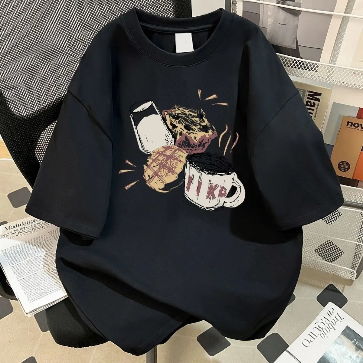 Coffee Bread Print T-Shirt Unisex Loose Crew Neck Short Sleeve Tee Casual Daily Wear Summer Streetwear Tops for Men Women
Coffee Bread Print T-Shirt Unisex Loose Crew Neck Short Sleeve Tee Casual Daily Wear Summer Streetwear Tops for Men Women