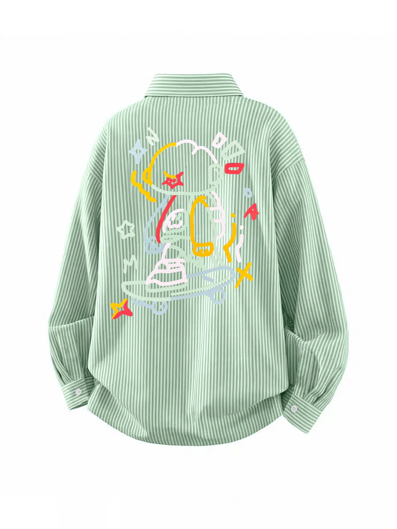 Versatile basic long-sleeve striped shirt, spring and autumn men's cartoon back print long-sleeve striped casual shirt
Versatile basic long-sleeve striped shirt, spring and autumn men's cartoon back print long-sleeve striped casual shirt