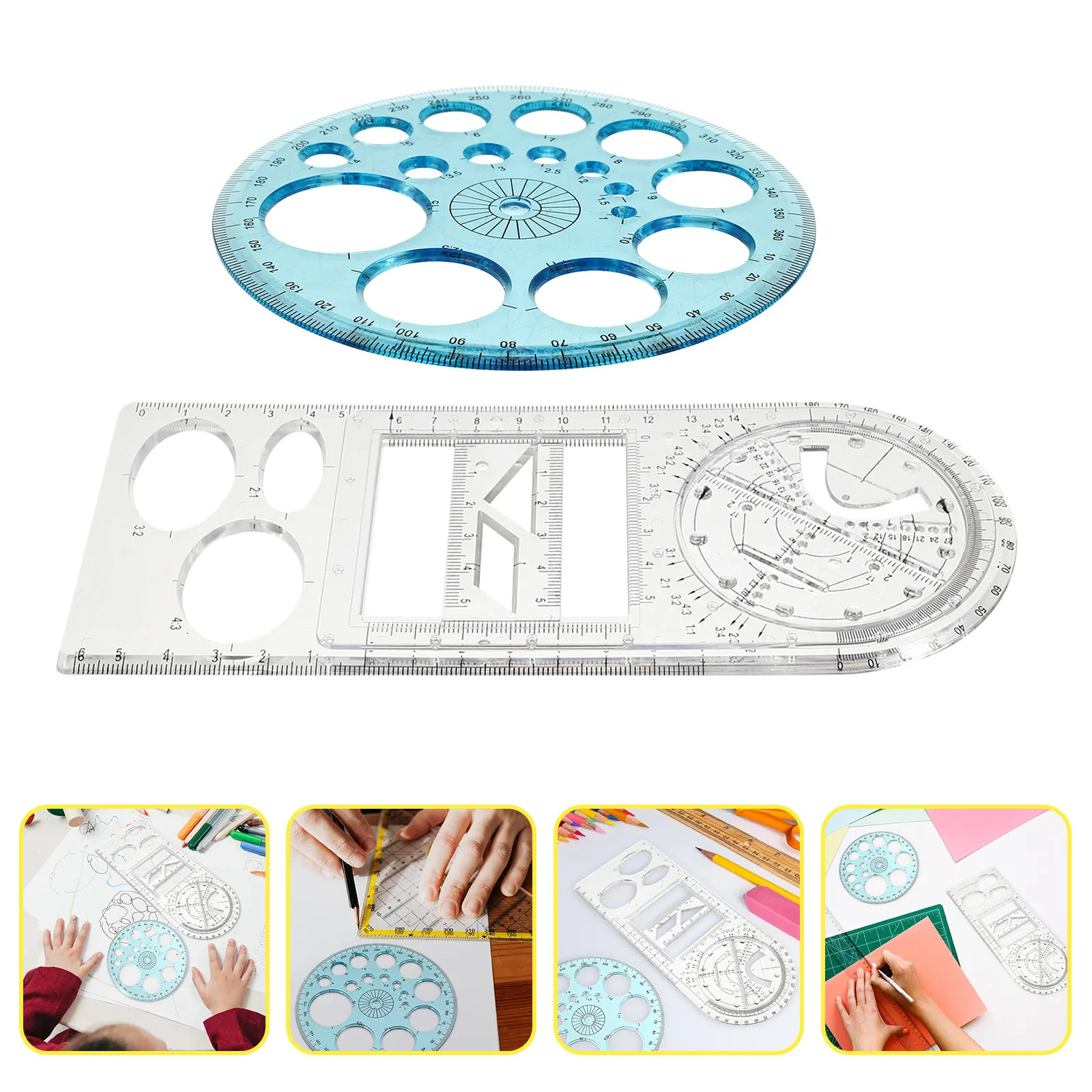 1Set Premium Plastic Geometric Drawing Ruler Set with Protractor Clear Scales Accurate Measuring Tool for Students Teachers
1Set Premium Plastic Geometric Drawing Ruler Set with Protractor Clear Scales Accurate Measuring Tool for Students Teachers