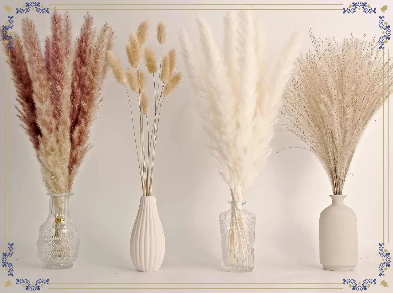 Natural Fluffy Pampas Grass & Bunny Tails, Dried Phragmites Boho Home Table Wedding Decor, Aesthetic Bouquet for Room Floor Vase
Natural Fluffy Pampas Grass & Bunny Tails, Dried Phragmites Boho Home Table Wedding Decor, Aesthetic Bouquet for Room Floor Vase