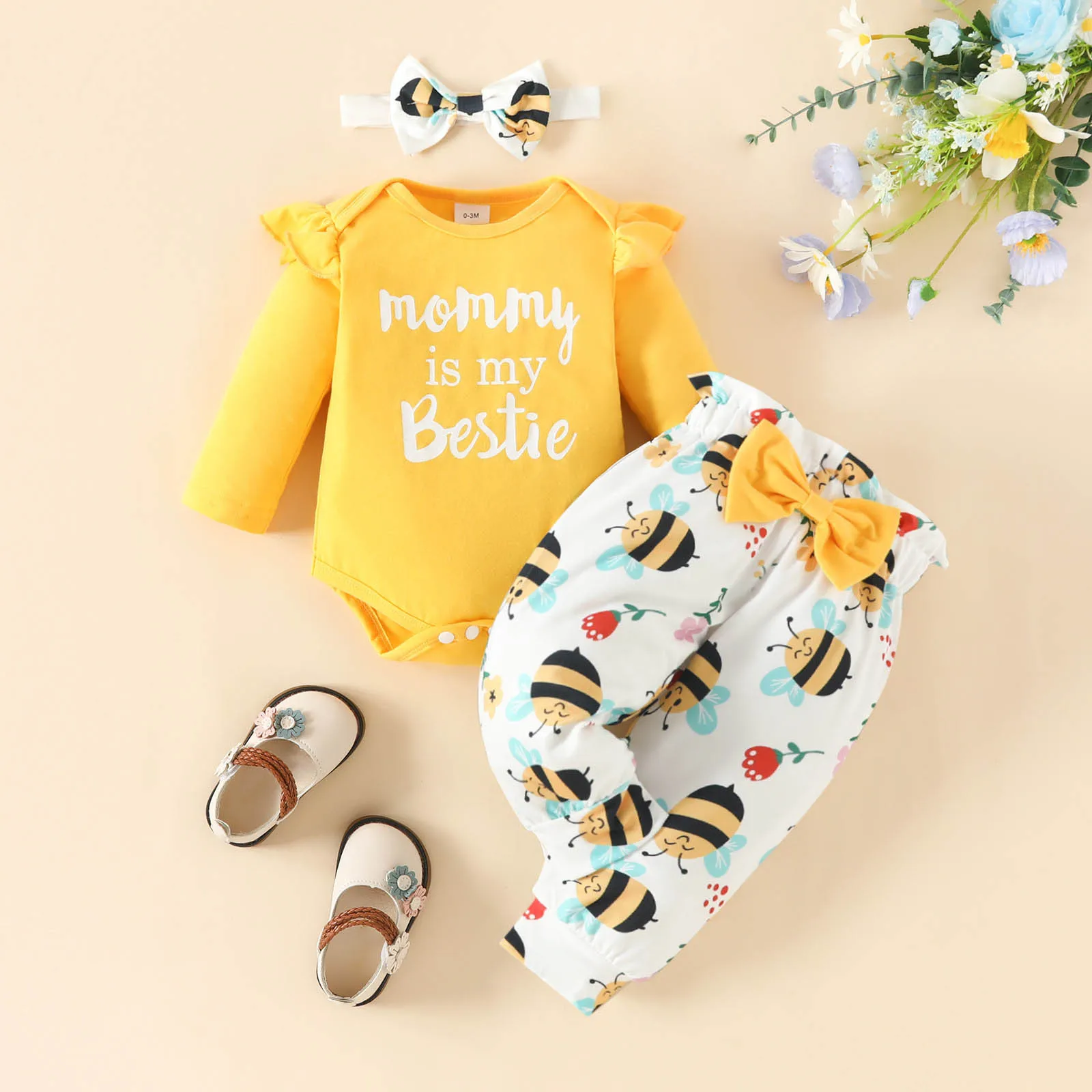 Infant Baby Girls Clothing 3 6 12 24M Long Sleeve Letter Bodysuit Pants Headband Three Piece Outfits Newborn Baby Clothes Sets
Infant Baby Girls Clothing 3 6 12 24M Long Sleeve Letter Bodysuit Pants Headband Three Piece Outfits Newborn Baby Clothes Sets