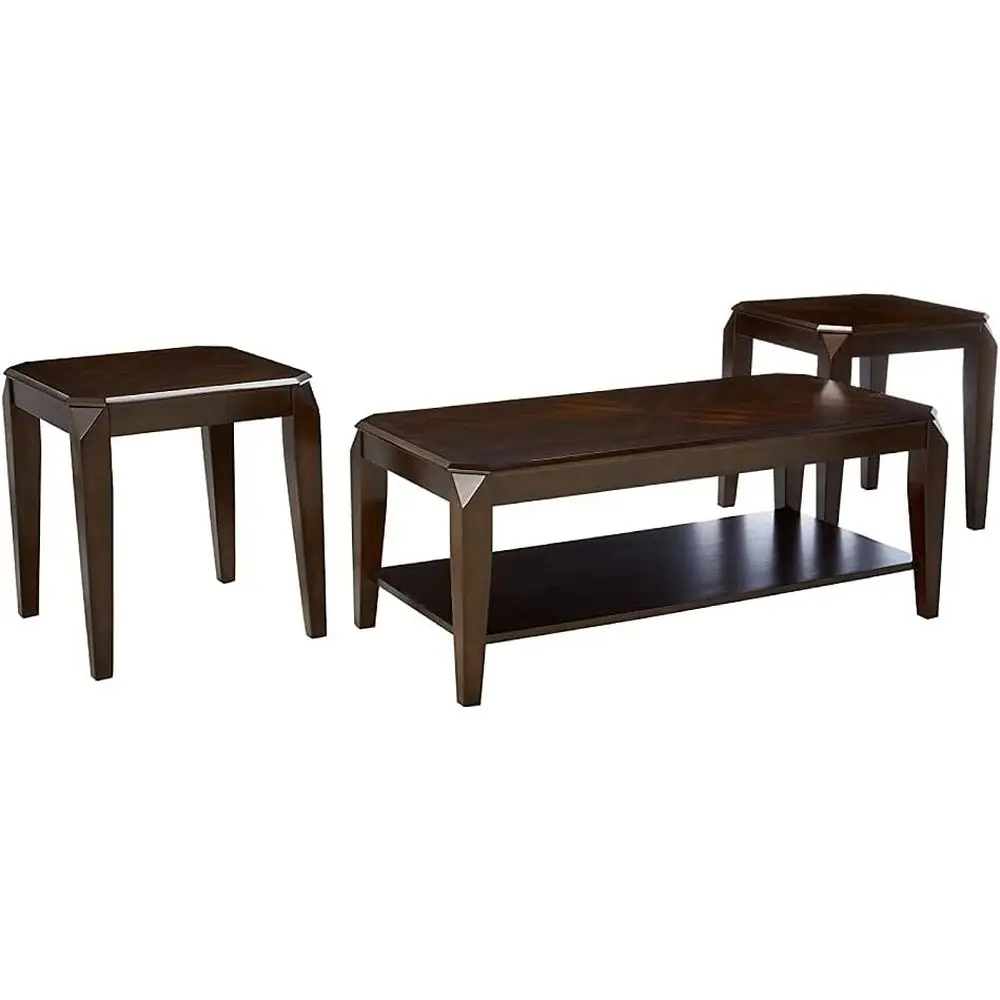 Walnut 3-Piece Coffee Table Set with Storage Shelf and 2 End Tables for Living Room
Walnut 3-Piece Coffee Table Set with Storage Shelf and 2 End Tables for Living Room