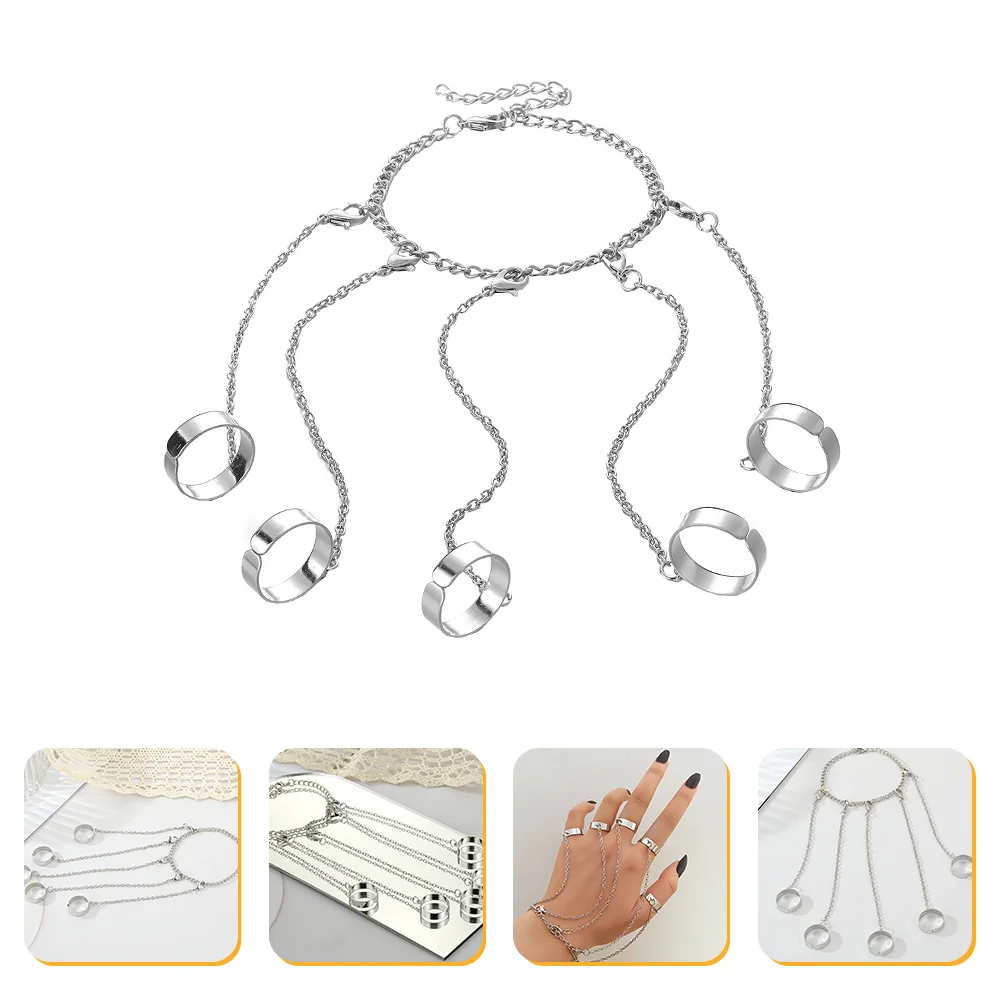 Rings Chain Combination with Finger Jewelry Conjoined Hand Decor Punk for Women 
Rings Chain Combination with Finger Jewelry Conjoined Hand Decor Punk for Women