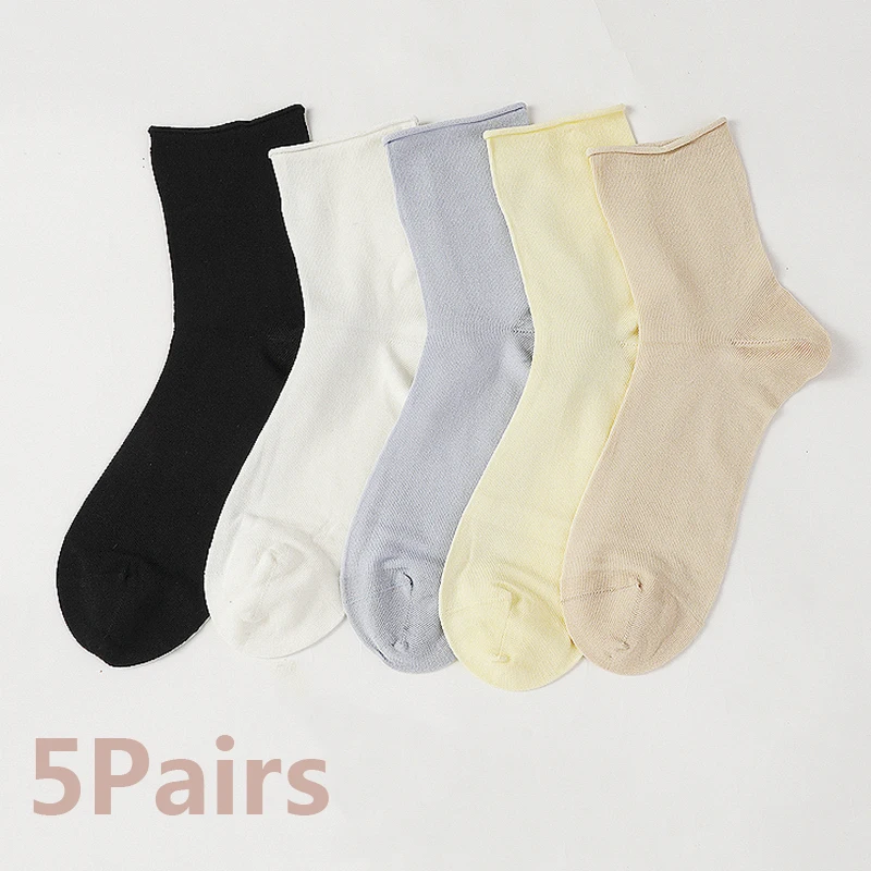 5 пар однотонных носков средней длины, женские дышащие, приятные для кожи короткие носки из шелкового шелка, простые удобные носки без костей
5 пар однотонных носков средней длины, женские дышащие, приятные для кожи короткие носки из шелкового шелка, простые удобные носки без костей