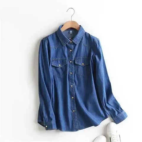 Blouse Women Shirt Spring Autumn Denim Shirt Women's Long-Sleeved Shirt Blusas Ropa De Mujer
Blouse Women Shirt Spring Autumn Denim Shirt Women's Long-Sleeved Shirt Blusas Ropa De Mujer