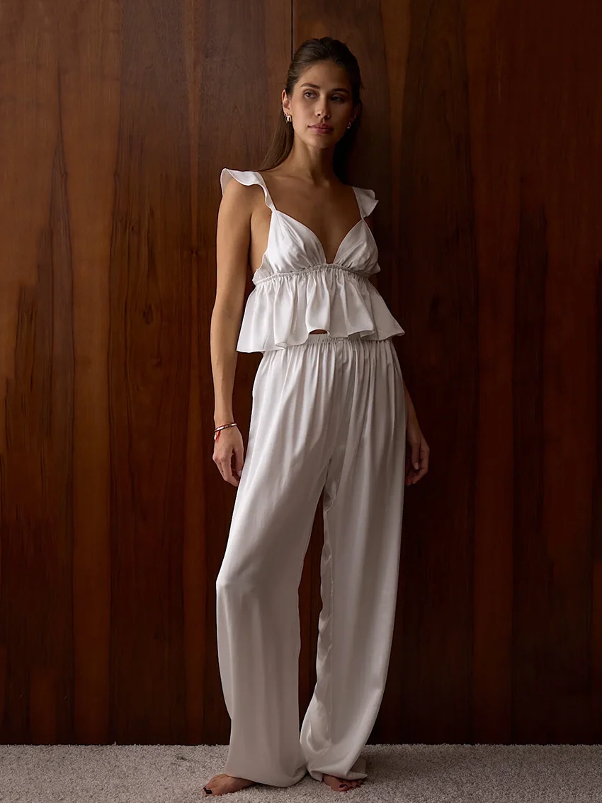 Marthaqiqi Summer Women Nightgown Set Sexy Crop Top Sleepwear V-Neck Nightwear Tank Top Pajamas Pants Casual Ladies Home Clothes
Marthaqiqi Summer Women Nightgown Set Sexy Crop Top Sleepwear V-Neck Nightwear Tank Top Pajamas Pants Casual Ladies Home Clothes