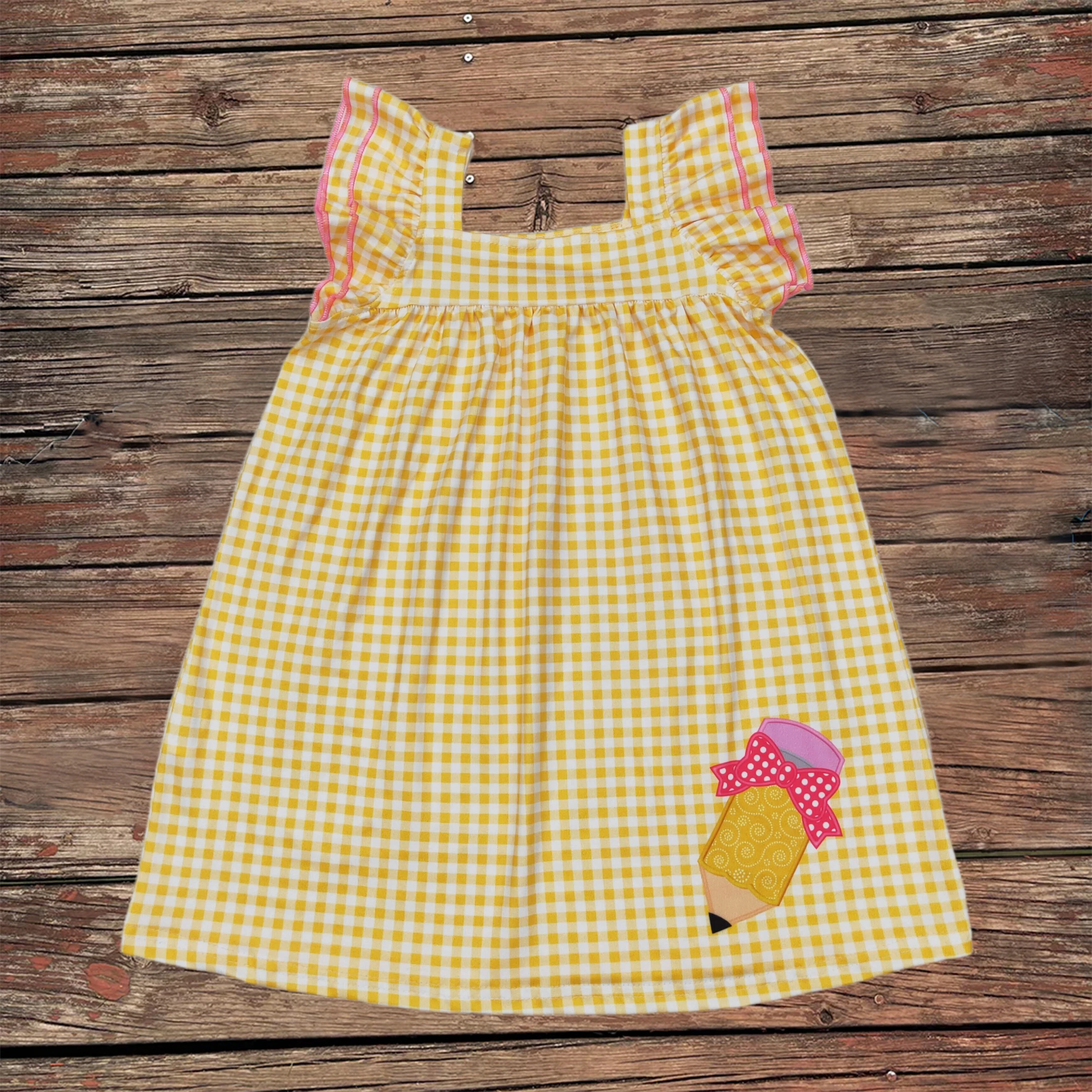 Wholesale Baby Girl Back To School Clothes Plaid Short Sleeves Kids Pencil Bows Children Toddler Infant Knee Length Dress
Wholesale Baby Girl Back To School Clothes Plaid Short Sleeves Kids Pencil Bows Children Toddler Infant Knee Length Dress