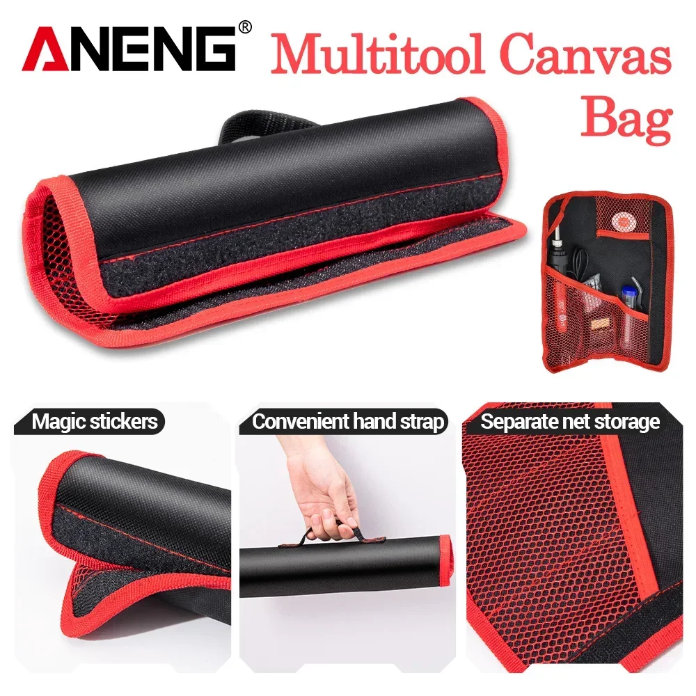 ANENG 6 Slots Tool Roll Up Bag Heavy Duty Oxford Cloth Tool Storage Bag with Handle for Welding Aid Tools Electronic Accessories
ANENG 6 Slots Tool Roll Up Bag Heavy Duty Oxford Cloth Tool Storage Bag with Handle for Welding Aid Tools Electronic Accessories