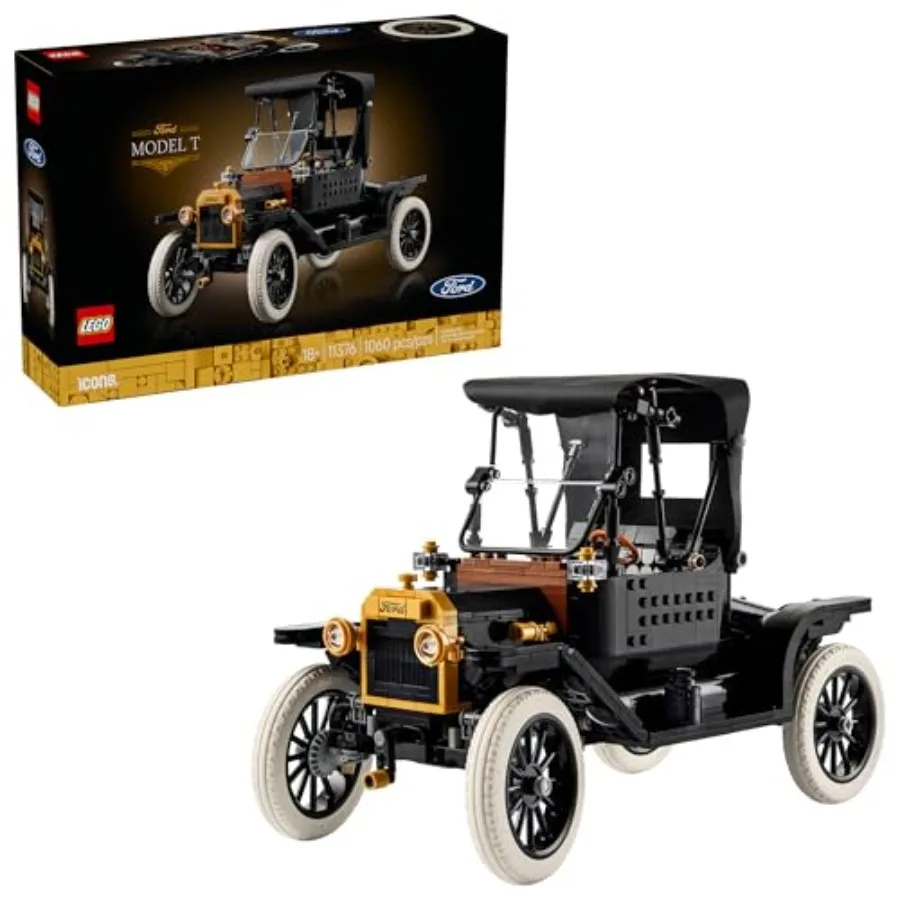 LEGO Icons Ford Model T Building Set for Adults - Collectible Kit with Detailed Features for Bedroom, Home Office or Shelf Deco
LEGO Icons Ford Model T Building Set for Adults - Collectible Kit with Detailed Features for Bedroom, Home Office or Shelf Deco