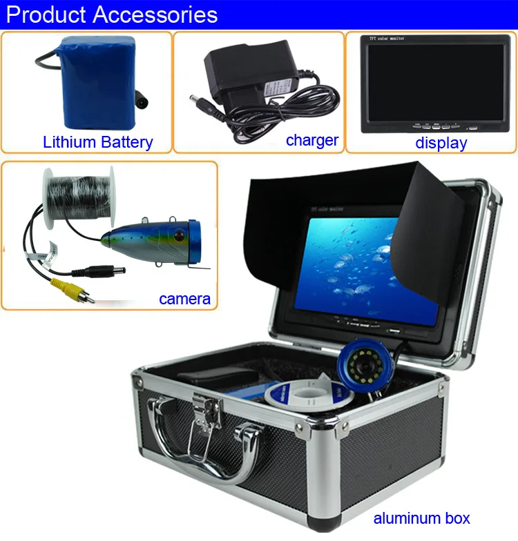 Fish Finder Underwater Fishing Camera Double Lamp 30LEDs 7Inch 15M IP68 Waterproof For ICE/Sea/River Fishing Fishfinder
Fish Finder Underwater Fishing Camera Double Lamp 30LEDs 7Inch 15M IP68 Waterproof For ICE/Sea/River Fishing Fishfinder