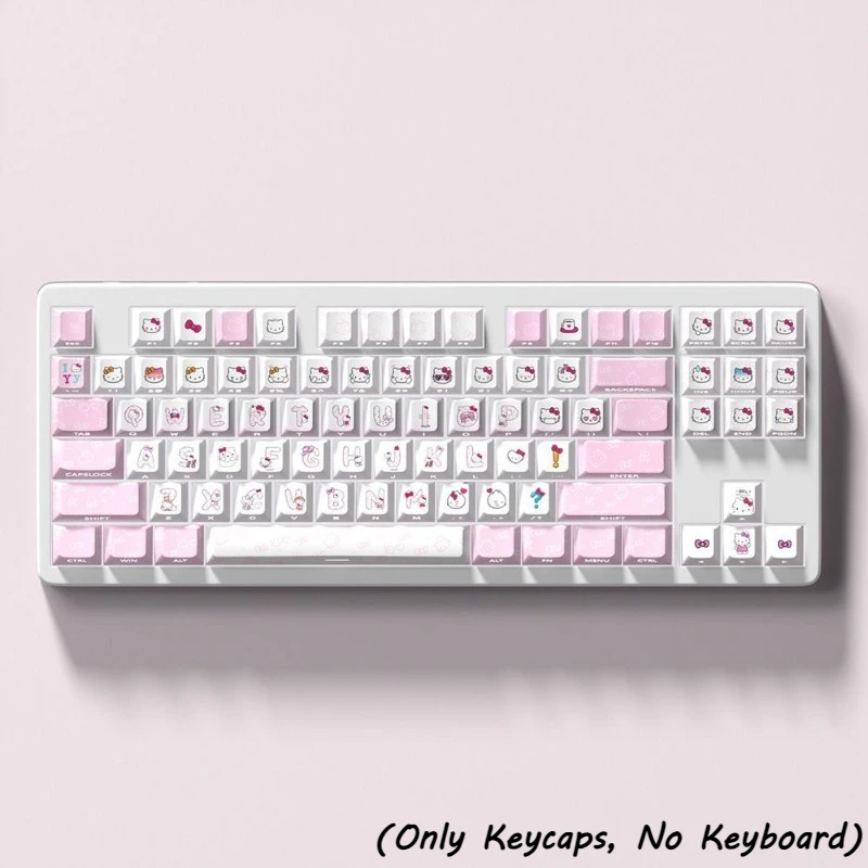 Kawaii Hello Kitty Theme Keycaps Pink White Side-Lit PBT Dye-Sub Keycaps for Mechanical Keyboards PC Accessories CHERRY Height
Kawaii Hello Kitty Theme Keycaps Pink White Side-Lit PBT Dye-Sub Keycaps for Mechanical Keyboards PC Accessories CHERRY Height